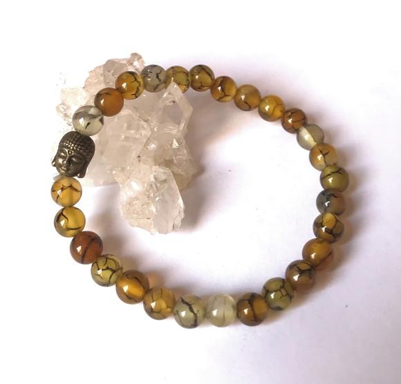 Pulseira Japamala 27 Contas Agata e Meru Buda