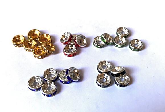 Rondell com Cristal Colorido Kit com 50/ 10 de Cada Cor