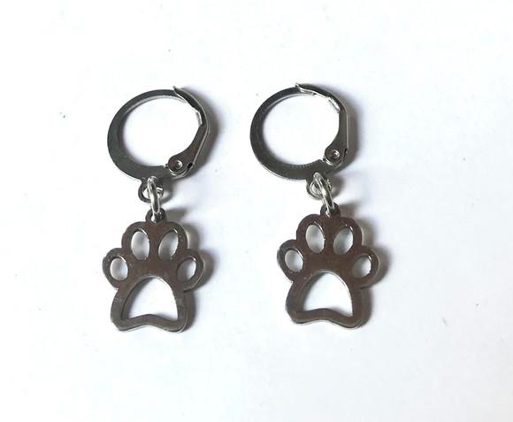 Brincos Argolinha em Aço Inox Pet/ Patinhas