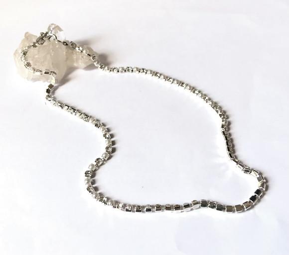 Choker Colar Corrente com Perola Abs e Strass