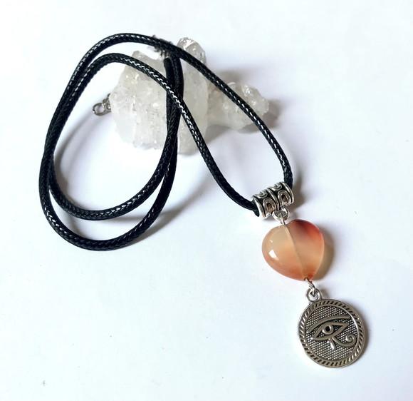 Cordão Colar com Agata e Olho de Horus