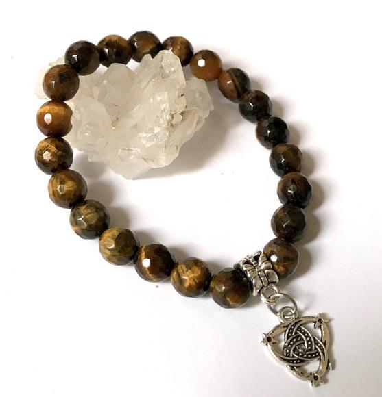 Pulseira Japamala Olho de Tigre Facetada e no Chines