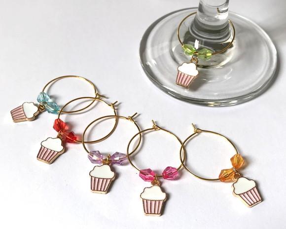 Marcadores de Taça Esmaltado - com 6 / Cup Cake / Bolinhos