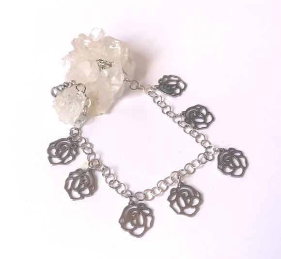 Pulseira Aço Inoxidável com Flor