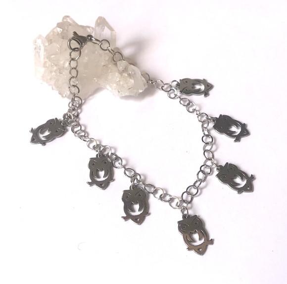 Pulseira Aço Inoxidável com Coruja