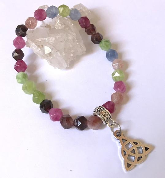 Pulseira Japamala 27 Contas Jade Facetada Mix de Cores