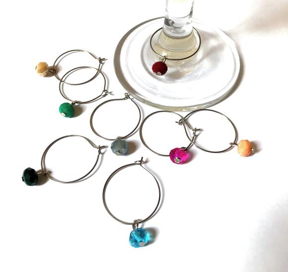Marcadores De Taça Com Cristais Facetados 8 Peças 8 Mm