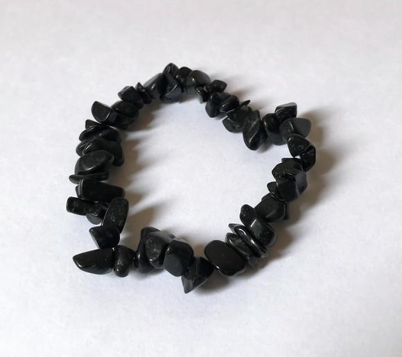 Pulseira Pedra Natural em Cascalhos Onix / Pedra Preta