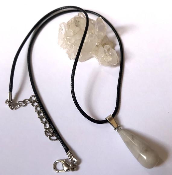 Cordão Colar com Pingente Gota Jaspe