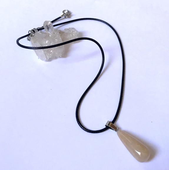 Cordão Colar com Pingente Gota de Jaspe