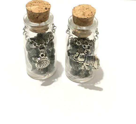 Garrafinha Magica com Pirita Pedra da Fortuna e Prosperidade