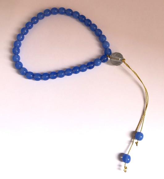 Masbaha ou misbaha 33 contas Cristal theco azul