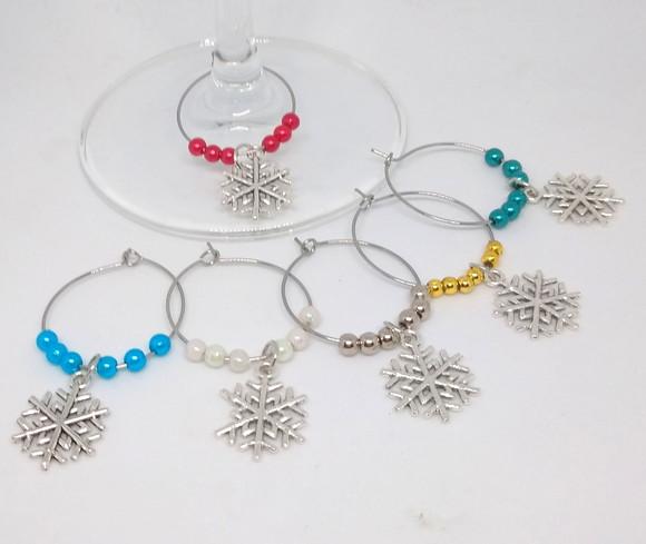 Marcadores de taça flocos de neve com 6 Natal
