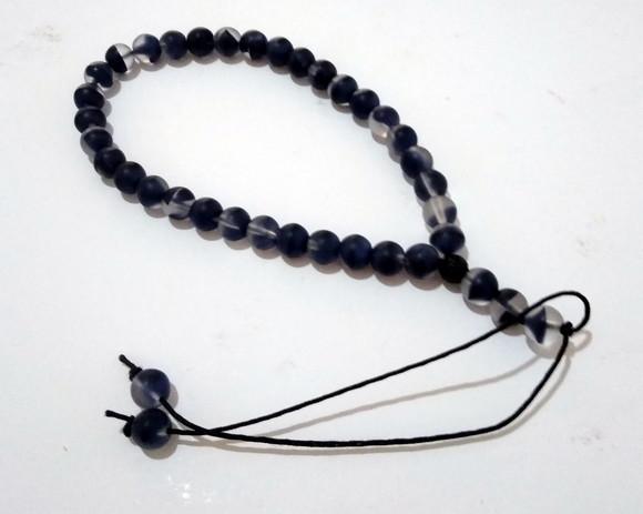 Masbaha ou misbaha 33 contas Cristal theco azul escuro