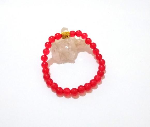 Pulseira Japamala Jade Vermelha com 27 Contas e Buda