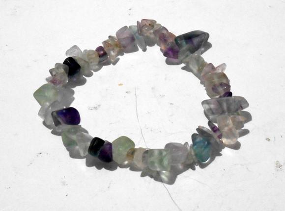 Pulseira pedra natural em cascalhos fluorita