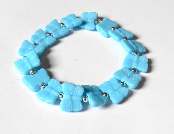 Pulseira borboletas Theca azul