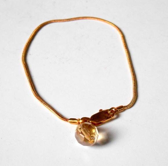 Pulseira folheada a ouro com cristal Theco
