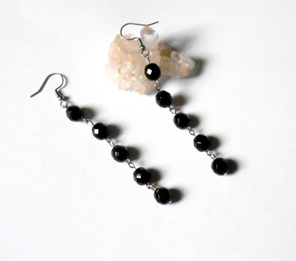 Brinco Aço Inox com Cristal Theco Negro