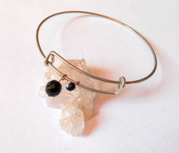 Pulseira bracelete aro com cristal theco