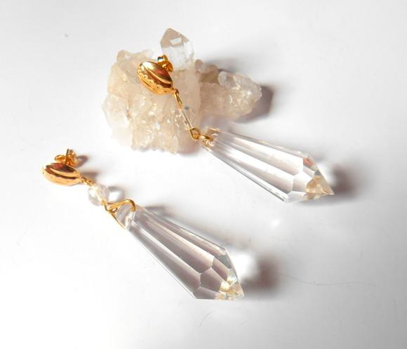 Brinco Folheado a Ouro com Cristal