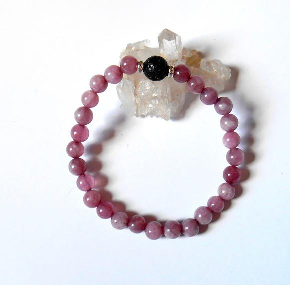 Pulseira Japamala com jade lilás 27 contas
