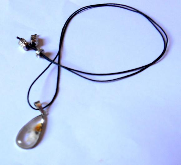 Cordão colar com pingente ágata ajustável de longo a choker