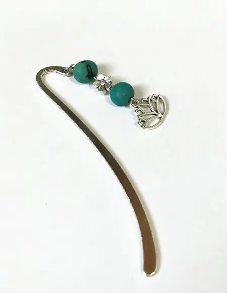 Marcador de Pagina/ Bíblia Metal com Açaí Azul e Lotus