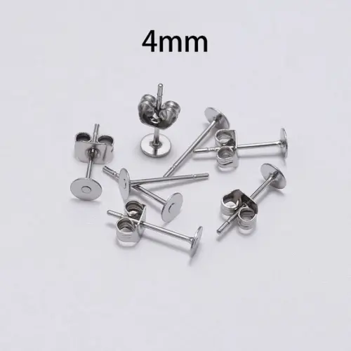 Base Brinco Pino 4 ou 5 mm Aço Inoxidável com 20 Pares