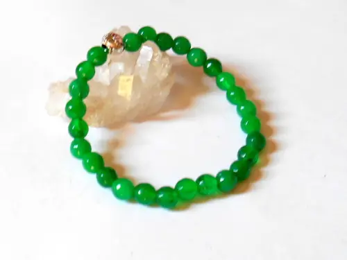 Pulseira Japamala 27 Contas Jade Verde Facetada e Mini Buda