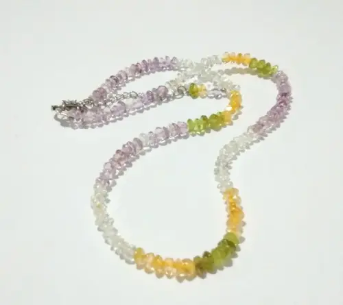 Choker Colar com Pedras Ametista Citrino Peridoto