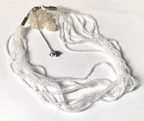Choker Colar com Cristal 2 mm e Aço Inox 10 Voltas