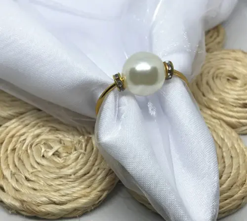 Anel para Guardanapo Mesa Posta Aro Perola 18 mm Abs e Ronde