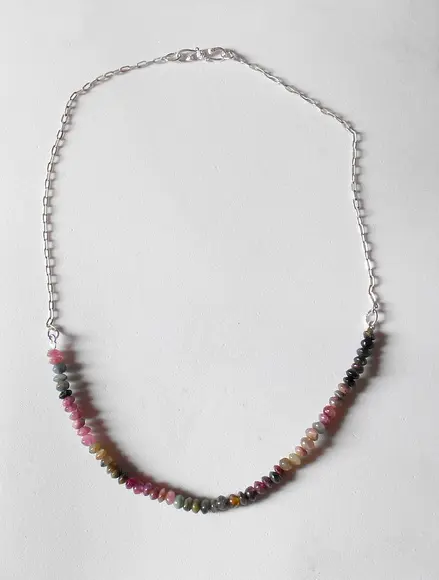 Colar Choker com Turmalinas Coloridas