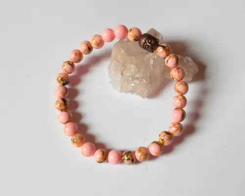 Pulseira Japamala rosa com 27 contas