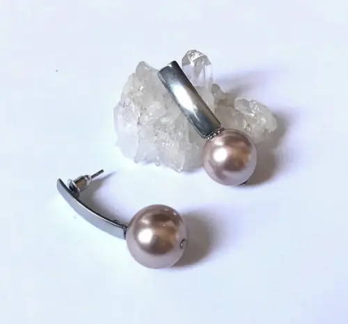 Brinco Pérola Shell Base Pino Aço Inoxidavel