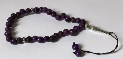 Masbaha ou Misbaha 33 Contas de Semente de Açaí Roxo
