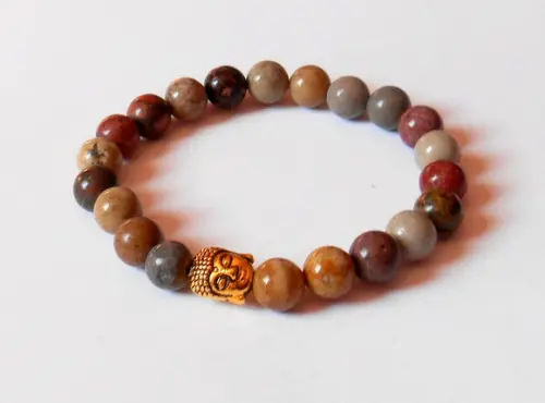 Pulseira Japamala com jaspe 21 contas