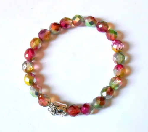 Pulseira Japamala com cristais Theco coloridos