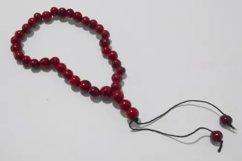 Masbaha ou Misbaha 33 Contas Sementes Açaí Vermelho Escuro