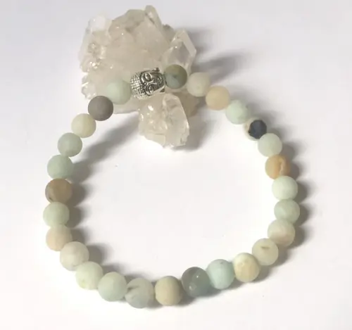 Pulseira Japamala com 27 Contas de Amazonita Fosca