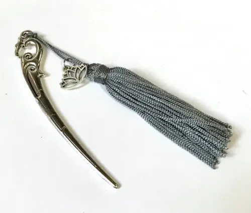 Marcador de Pagina/ Bíblia Metal com Tassel e Flor de Lotus