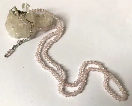 Choker Colar com Cristal Flat Rosa 3 mm e Aço Inox