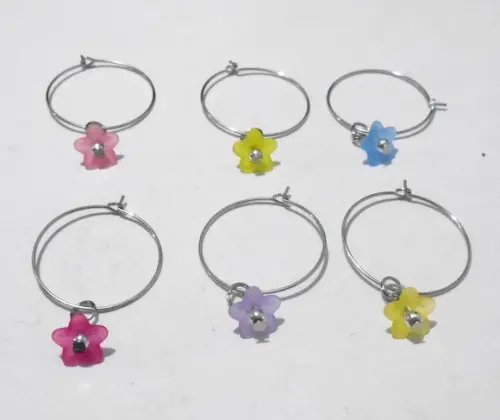 Marcadores de taça com flores 6 peças