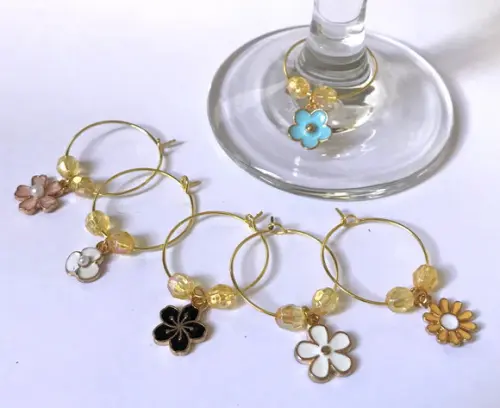 Marcadores de Taça Esmaltado - com 6 / Flores - Ver Modelos
