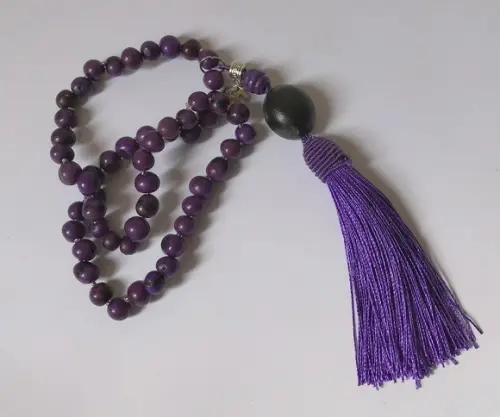 Japamala 54 Contas Açai Roxo Jatobá Tassel Cupila
