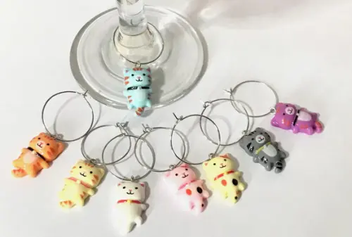 Marcadores de Taça Gatos com 8 Gatinhos Resina