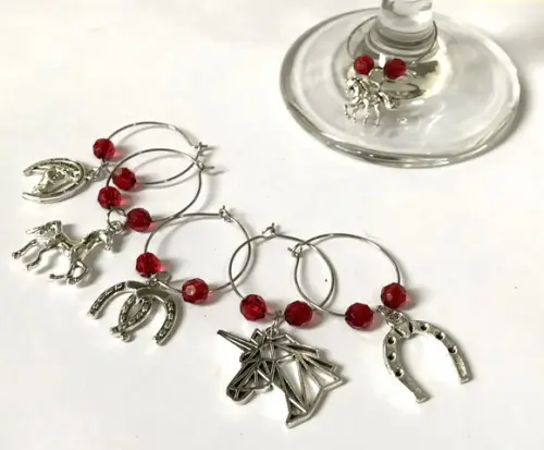 Marcadores de Taça com Cavalos e Ferraduras 6 Peças