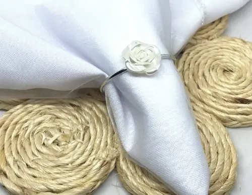 Anel para Guardanapo Mesa Posta Aro e Flor P 18 mm Abs