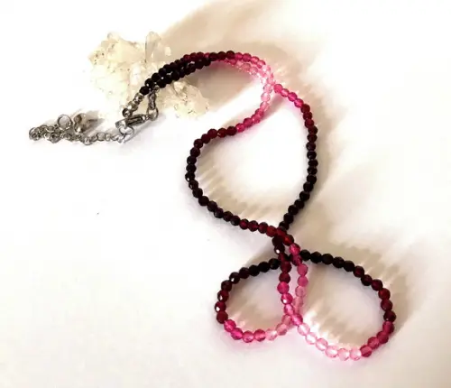 Choker Colar com Cristal Facetado Degrade 3 mm e Aço Inox